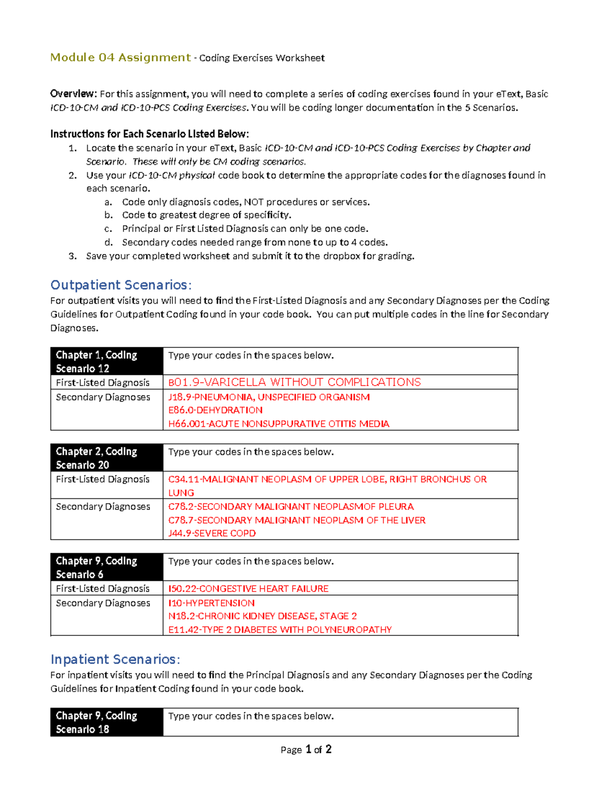 MOD04 Assignment: Coding Exercises Worksheet Overview and Scenarios ...