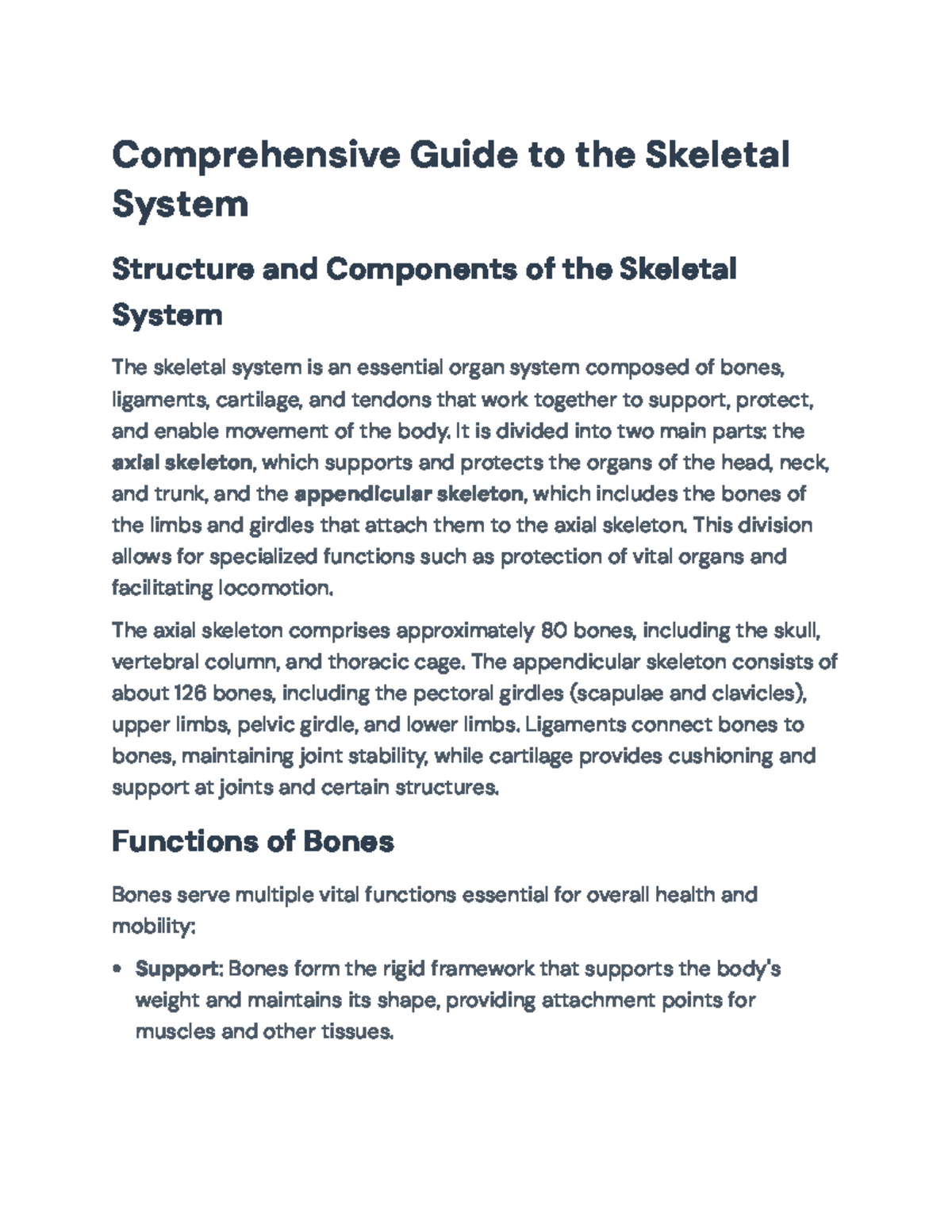Comprehensive Overview of the Skeletal System: Structure & Function ...