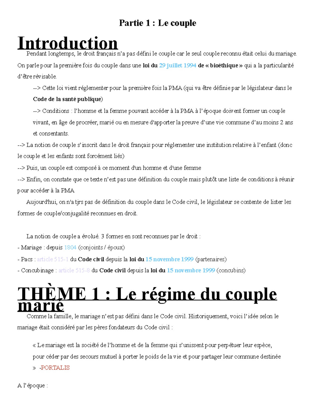 Partie 1 Le couple (L1 S2) - Partie 1 : Le couple Introduction Pendant ...
