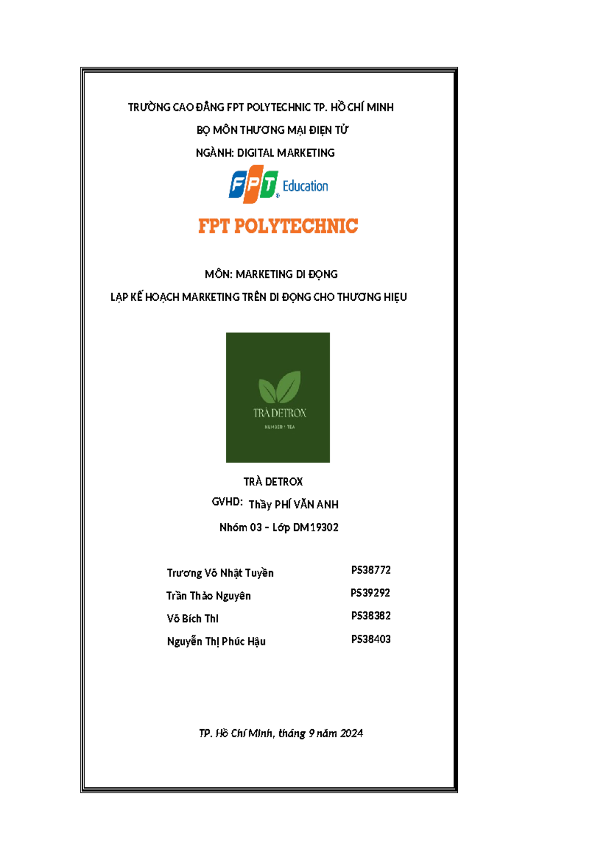 Nhóm 3-DM19302-Mobile Marketing - TRƯỜNG CAO ĐẲNG FPT POLYTECHNIC TP ...