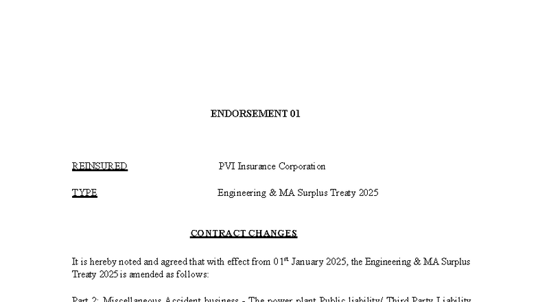 Engineering MA Surplus Treaty 2025 Endorsement 01 Changes - Studocu