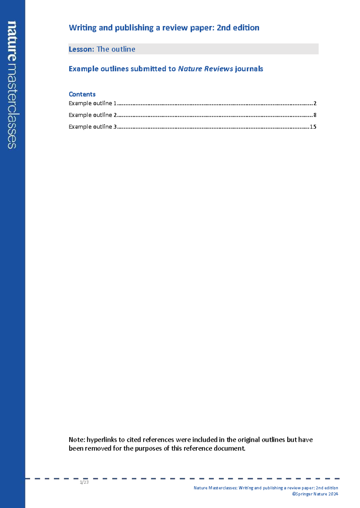 Writing and publishing a review paper: 2nd edition lesson on outlines ...
