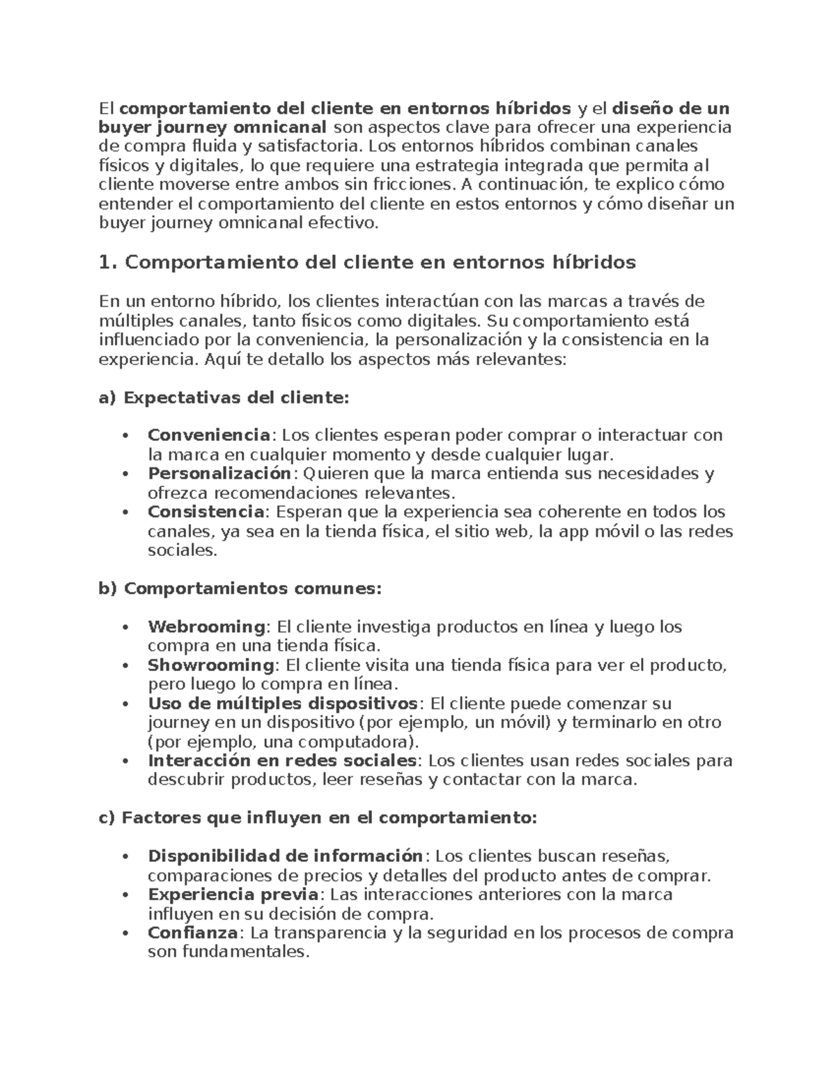 El comportamiento del cliente en entornos híbridos y el diseño de un ...