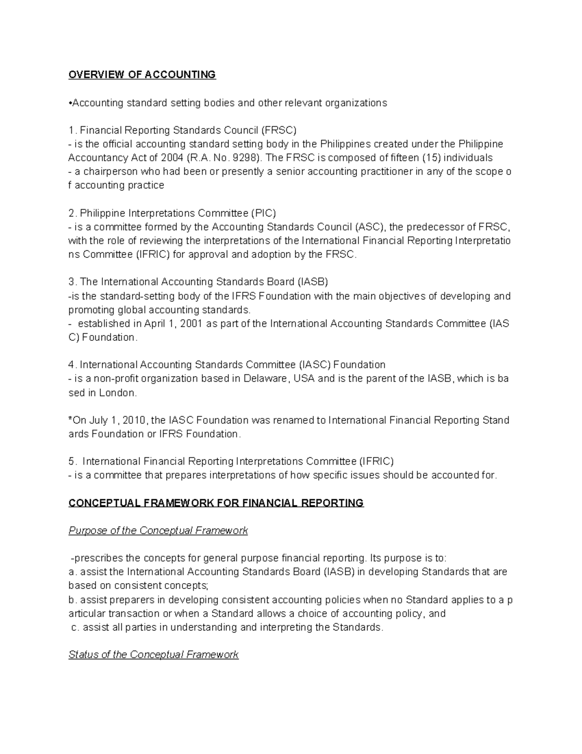 CFAS - Overview of Accounting Standards and Relevant Organizations ...