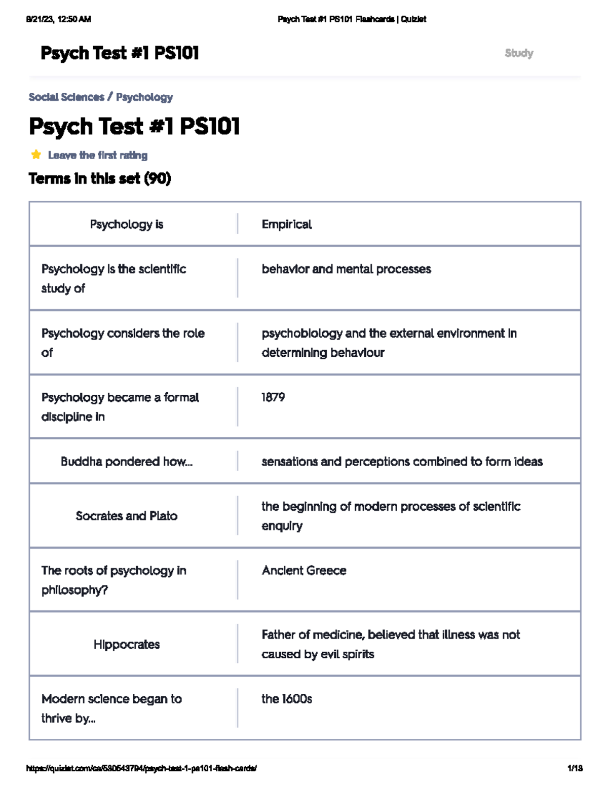 PSY 204 - Concise Study Notes for Key Concepts - Studocu