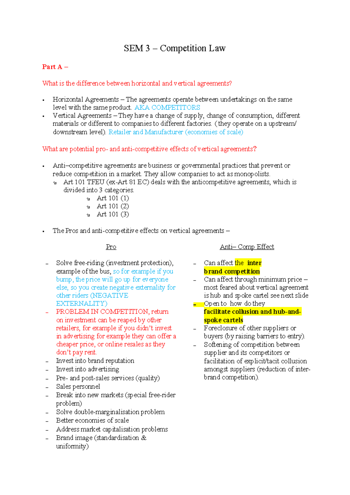 SEM 3 - competition law - seminar - SEM 3 – Competition Law Part A ...
