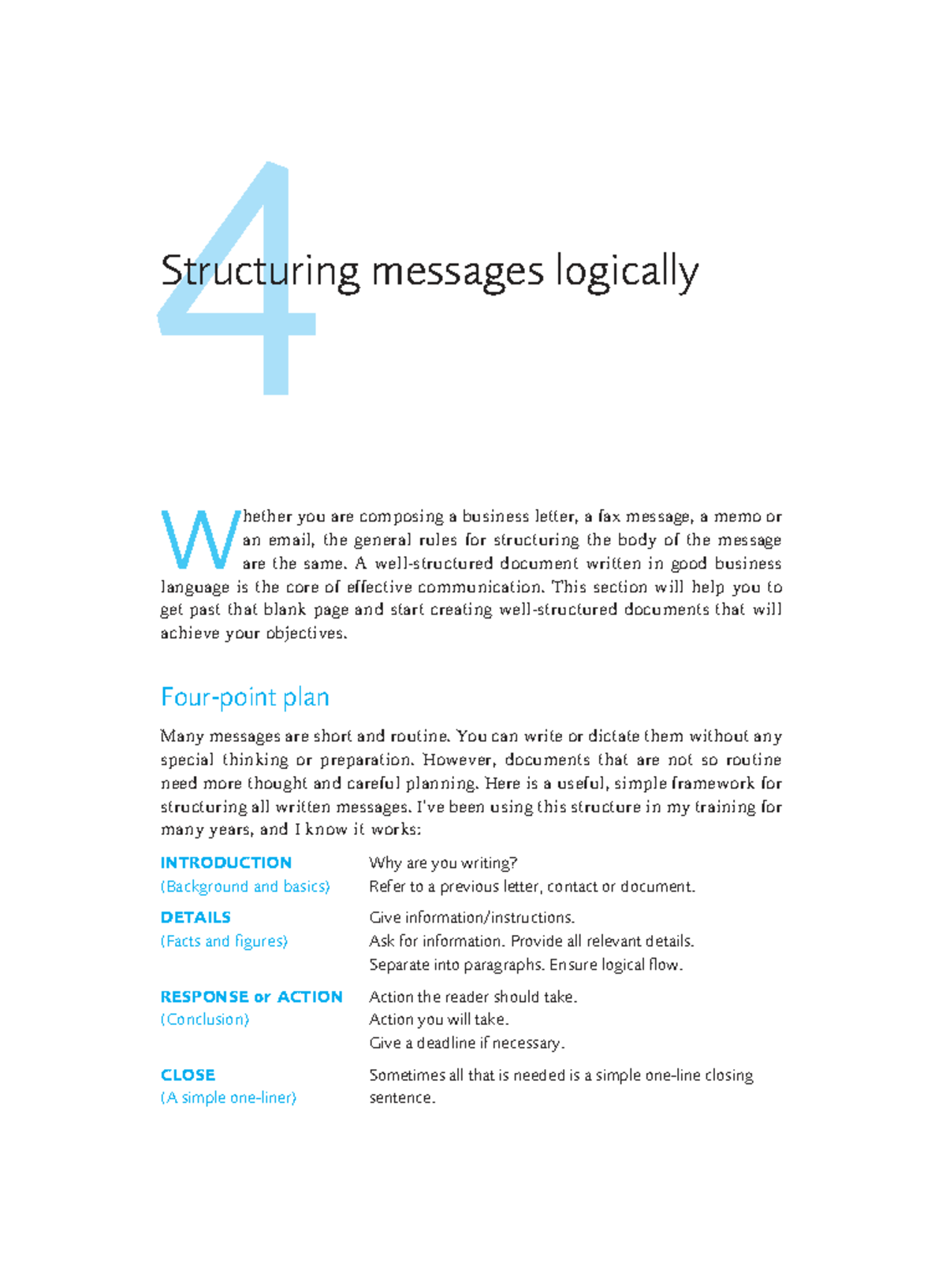 Chapter 4-5: Structuring Business Messages Effectively (M04_TAYL1939 ...