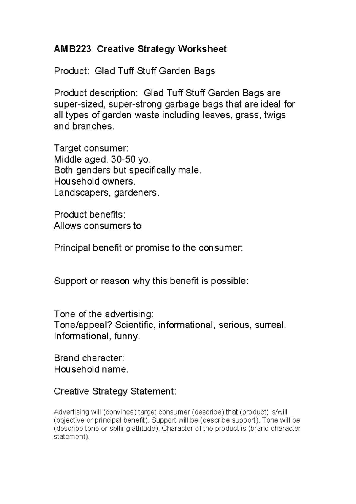 AMB223 Assessment 2: Creative Strategy for QUT's Advertising Course ...