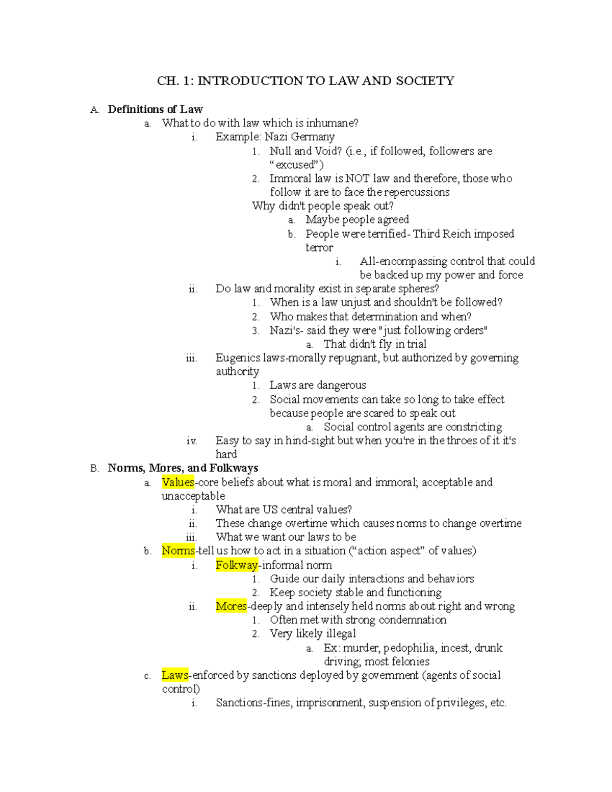 Sociology of Law 101: Chapter 1 - Intro to Law and Society Notes - Studocu