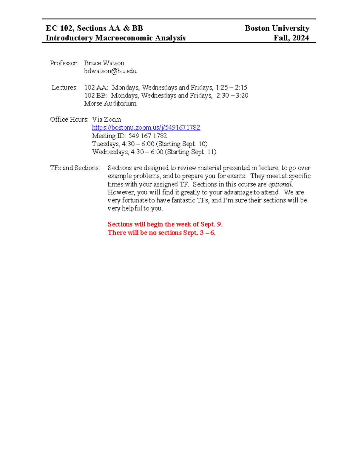 1 EC 102 AA and BB, Fall 2024, Syllabus - EC 102, Sections AA & BB ...