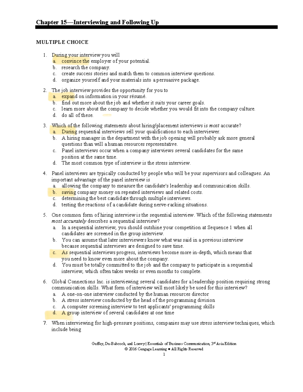 Chapter 15: Interview Techniques and Strategies for Success - Studocu