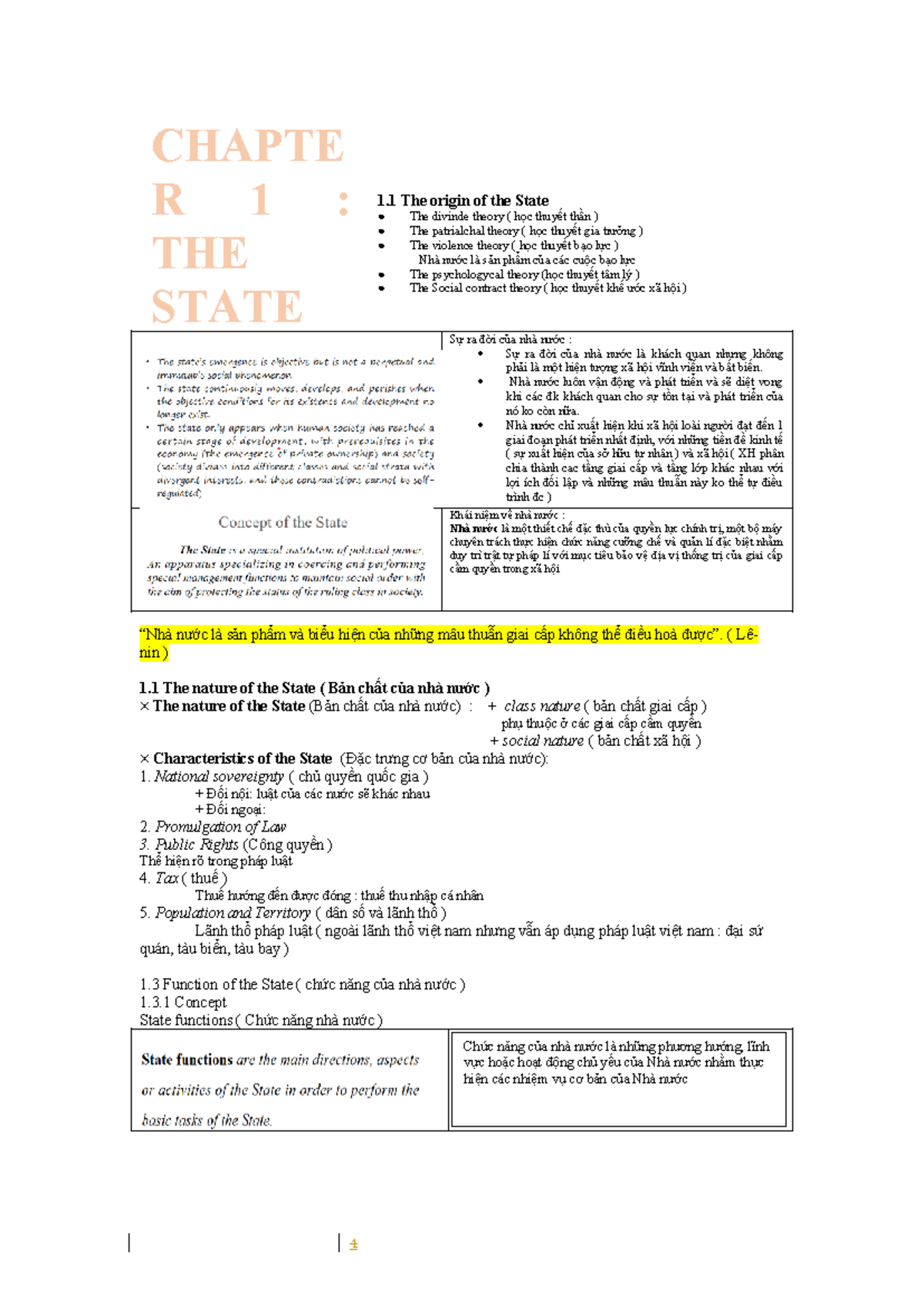 CHAPTER 1: THE STATE - Theories and Functions (Course Code: VCL) - Studocu