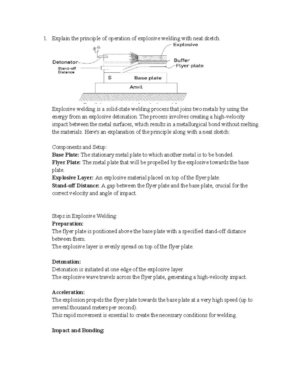 Explosive Welding Process Explained: Important Questions (Module 3 ...