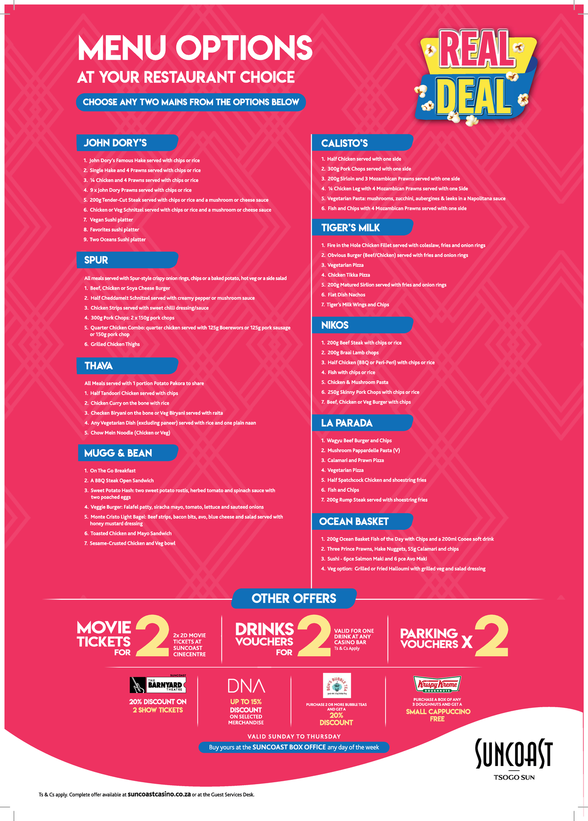 REAL-DEAL 2025-Feb Menu: Delicious Options for Your Dining Choice - Studocu