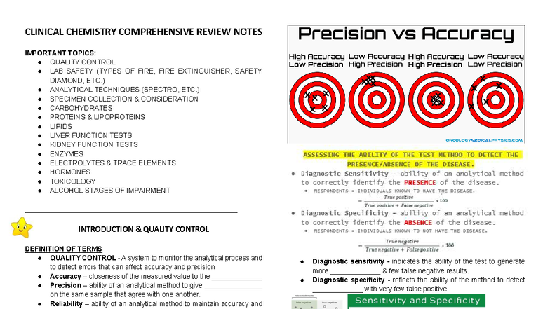 2025 MEDICAL TECHNOLOGY CLINICAL CHEMISTRY COMPREHENSIVE REVIEW NOTES ...