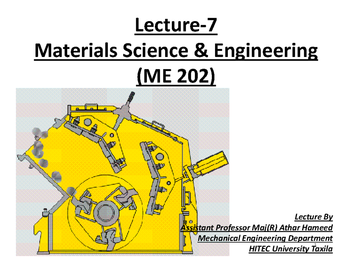 2K16-MSE Lec-7 Ceramics - Lecture- 7 Materials Science & Engineering ...