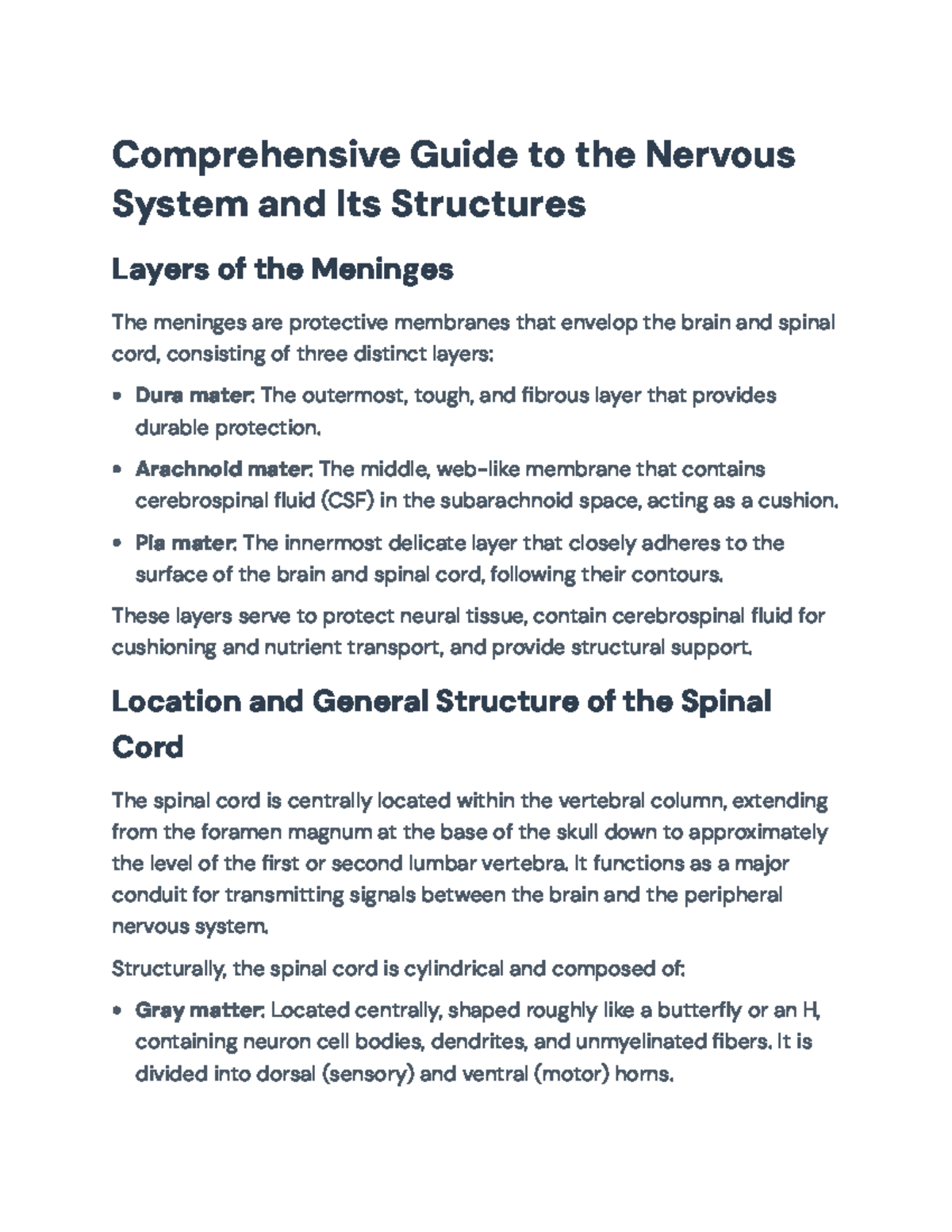 Nervous System Overview: Structures, Functions & Plexuses (BIO 101 ...
