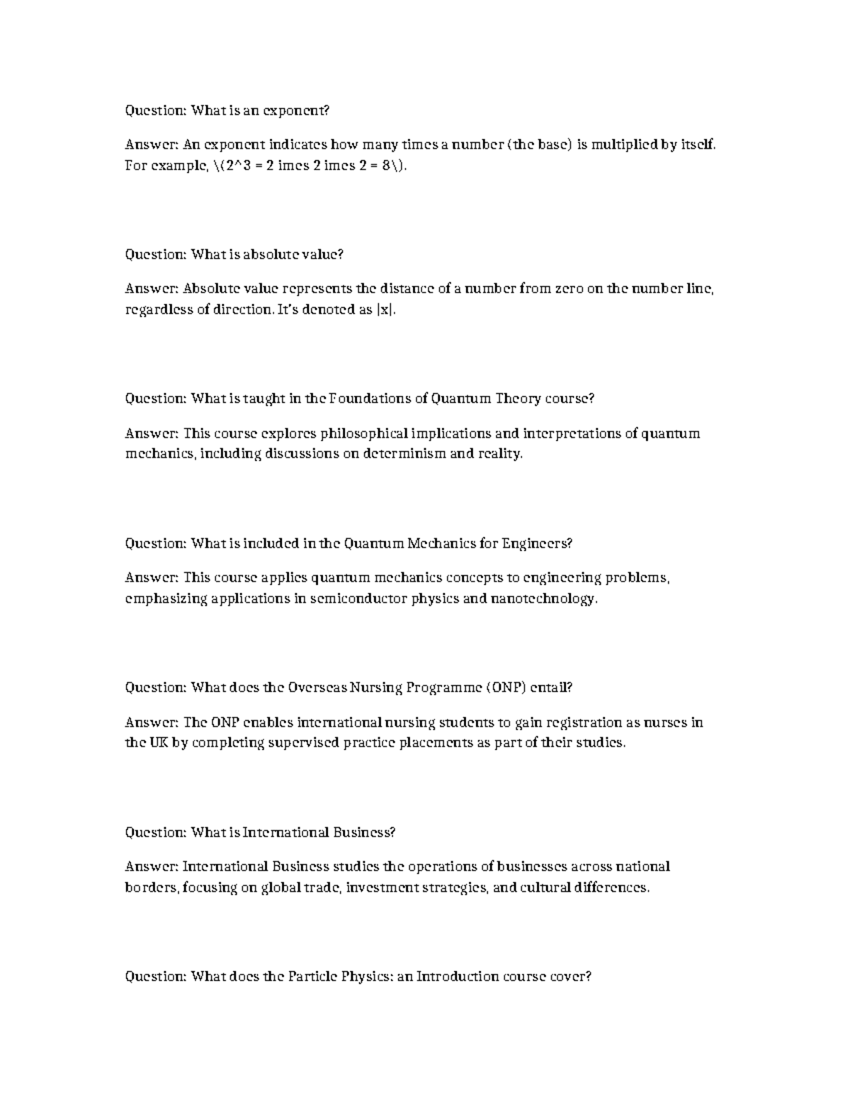 Key Concepts and Questions in Quantum Theory and Business Studies - Studocu
