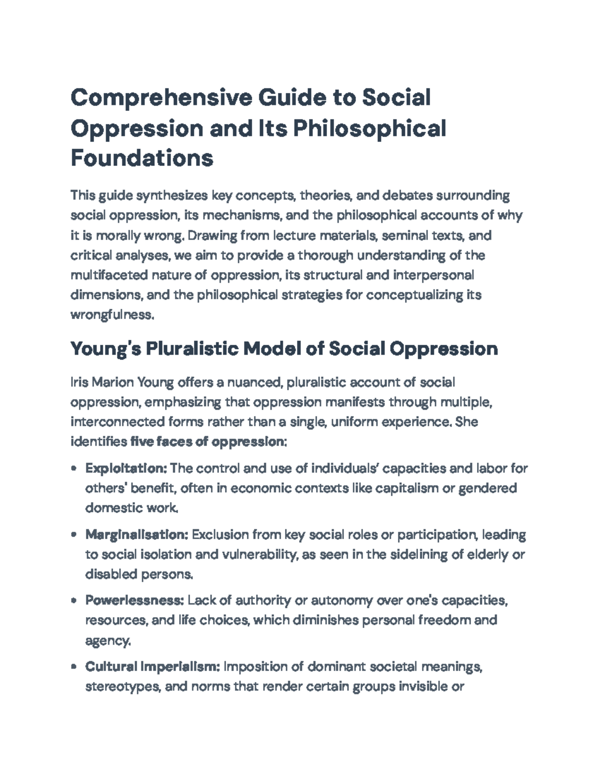 Comprehensive Guide to Social Oppression: Theoretical Insights ...