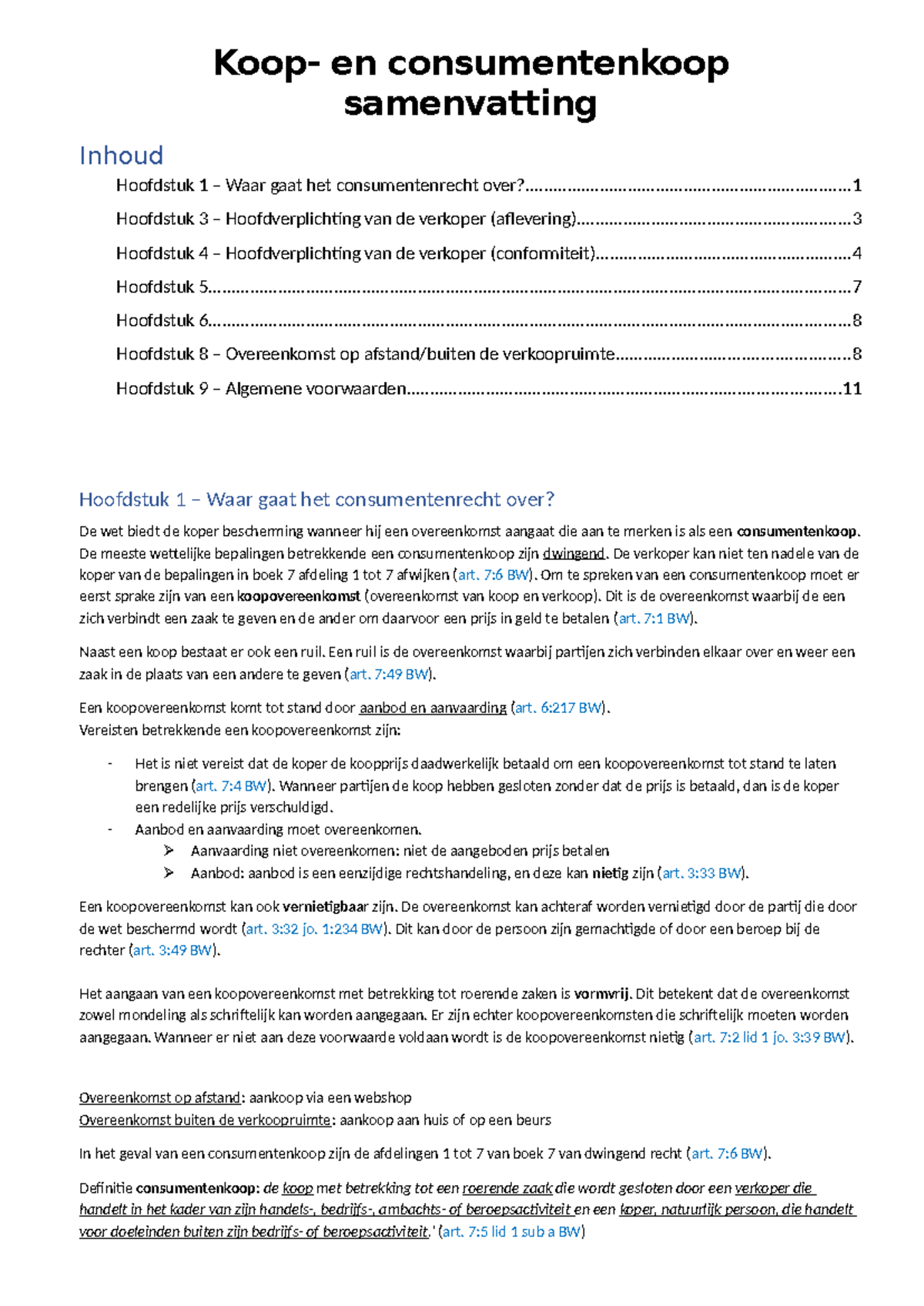 Koop- en Consumentenkoop Samenvatting - Complete Overzicht en Vereisten ...