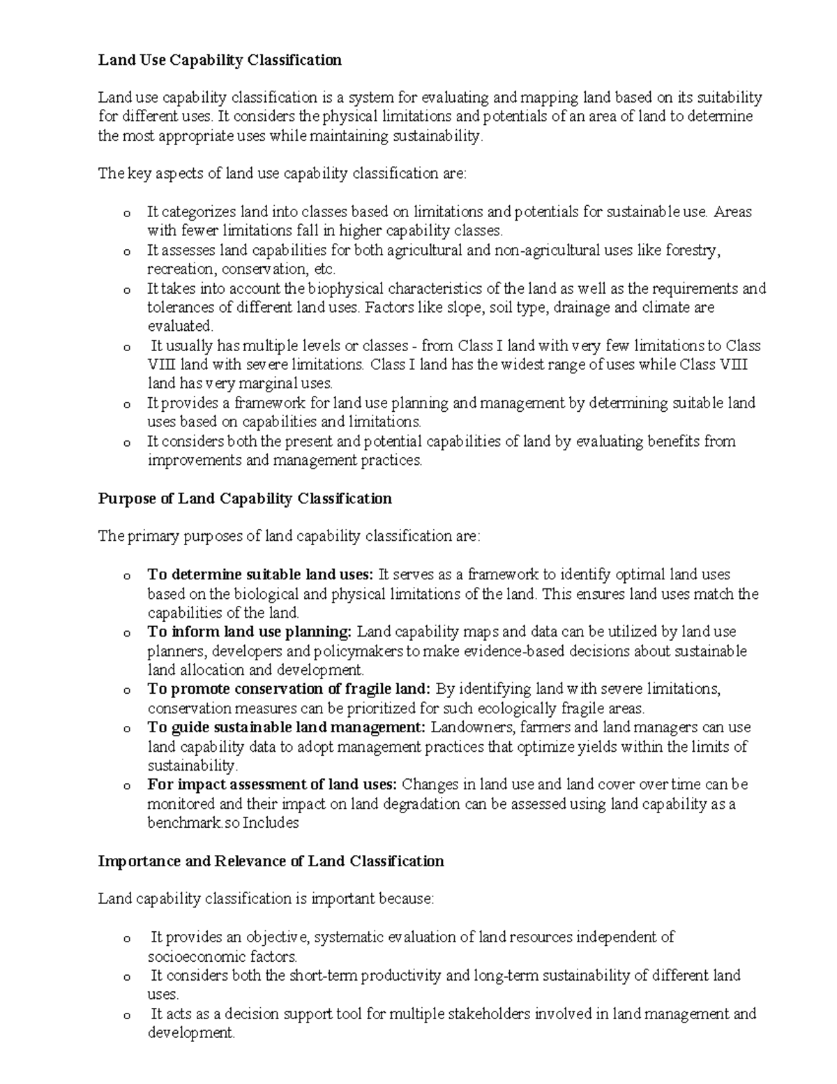 Land Use Capability Classification: Evaluating Land for Sustainable Use ...
