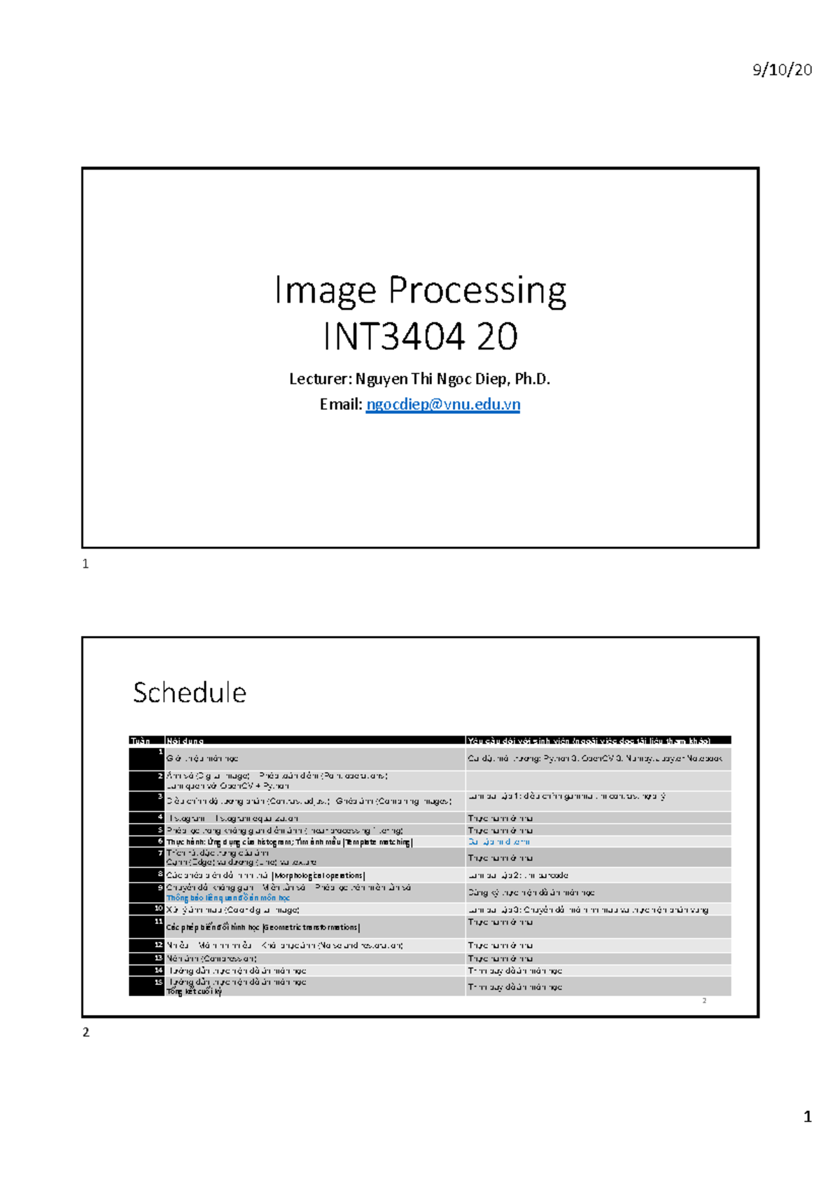 Image Processing INT3404 Week 2: Point Operations Overview - Studocu