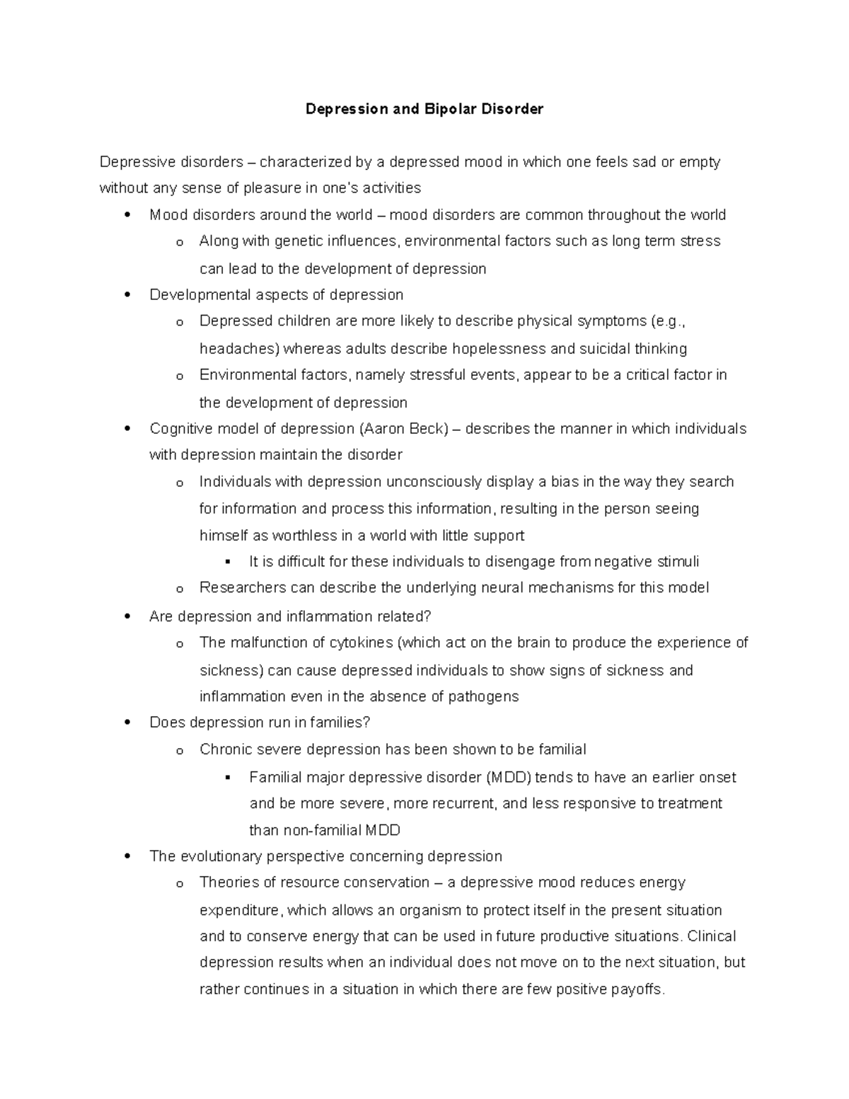 Depression and Bipolar Disorders - Depression and Bipolar Disorder ...