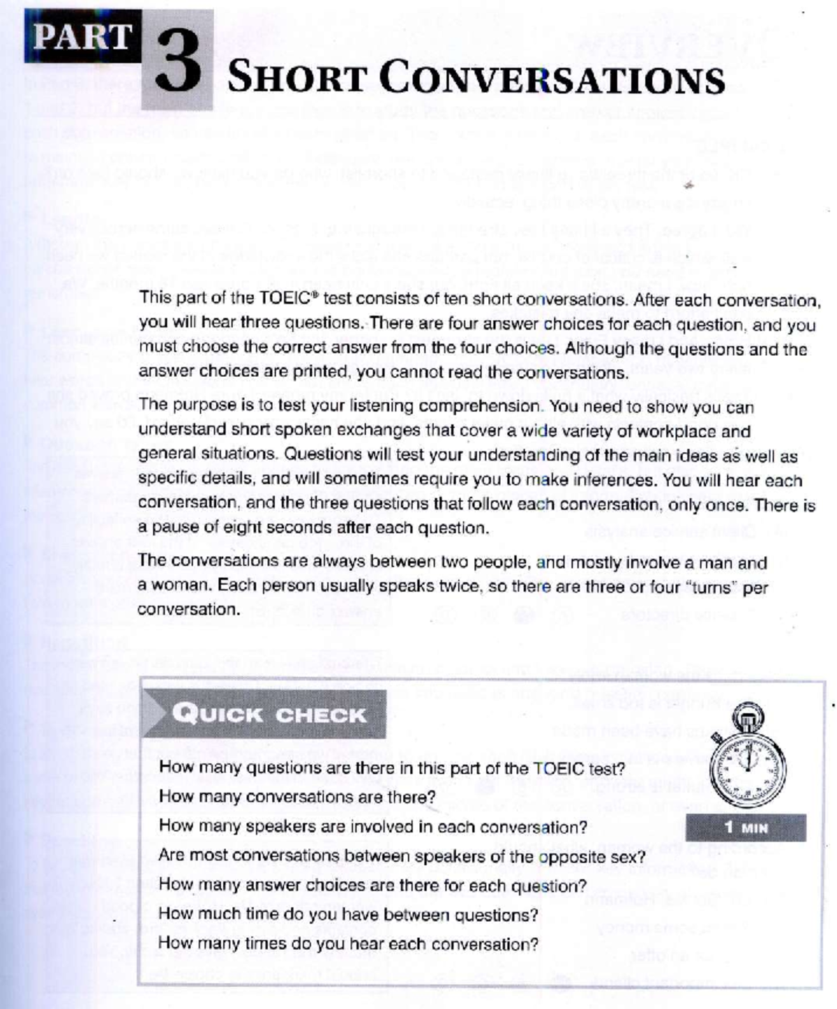 TOEIC Listening Test Strategies: Part 3 Short Conversations - Studocu