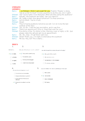 Basic 3 Workbook UNIT 6 - ingles modulo 3 - Drama a. How well do you ...