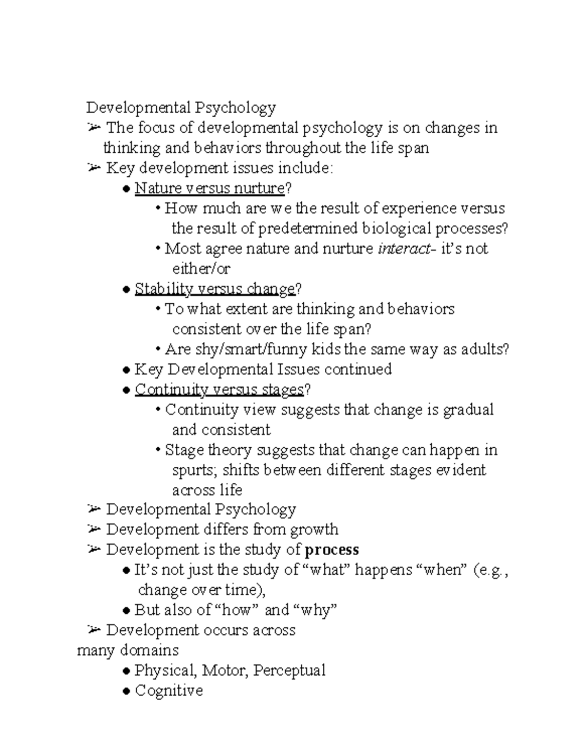 15. Developmental Psychology - Developmental Psychology The focus of ...