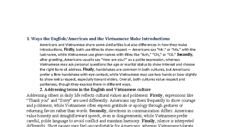 Cultural Differences in Communication: A Study of ENG 101 and ...