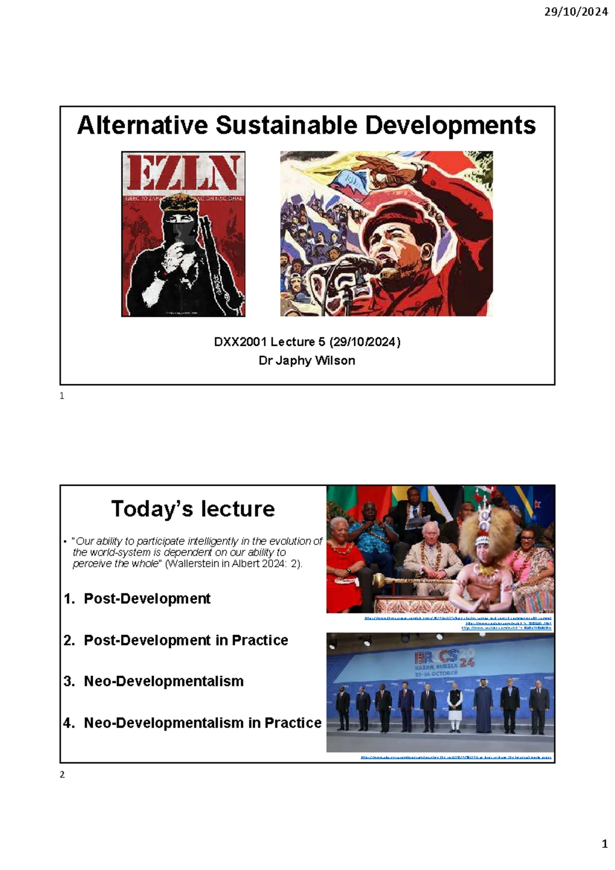 Sustainable Development & Ideological Hegemony - DXX2001 Lecture 4 ...