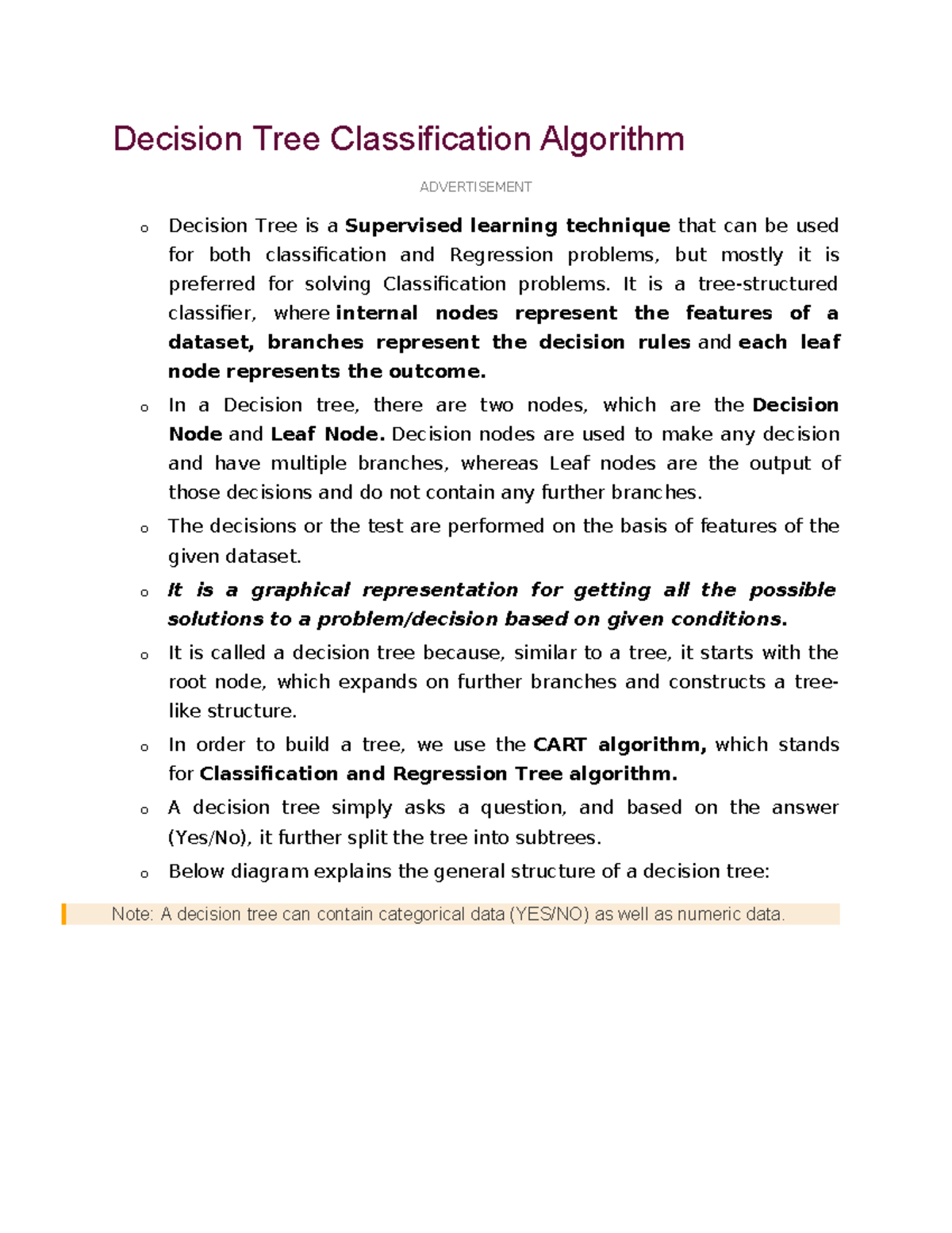 Decision Tree Classification Algorithm Overview and Implementation ...