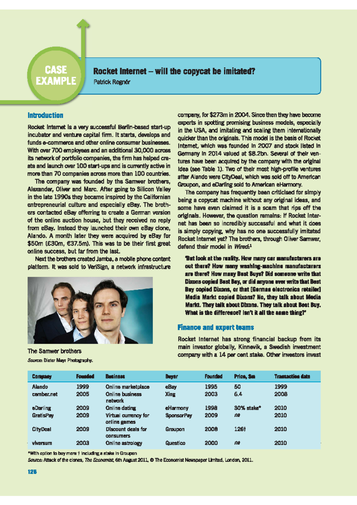 Rocket Internet Case Study - COMP11024 - Studocu