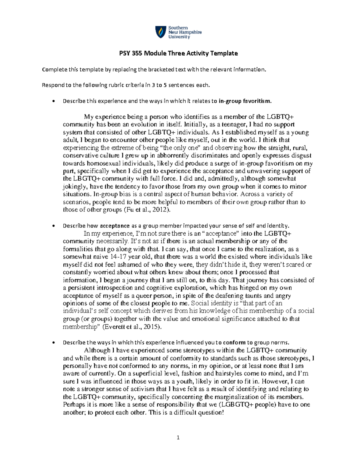 PSY 355 Module Three Activity Template - 1 PSY 355 Module Three ...
