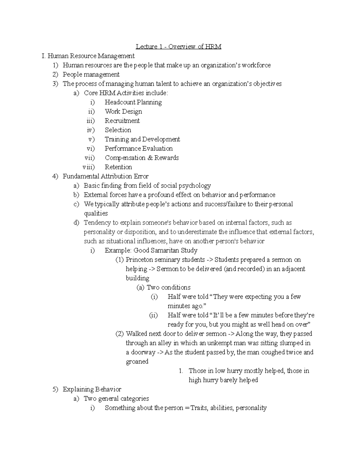 Lecture 1 - Overview of HRM - Human Resource Management Human resources ...