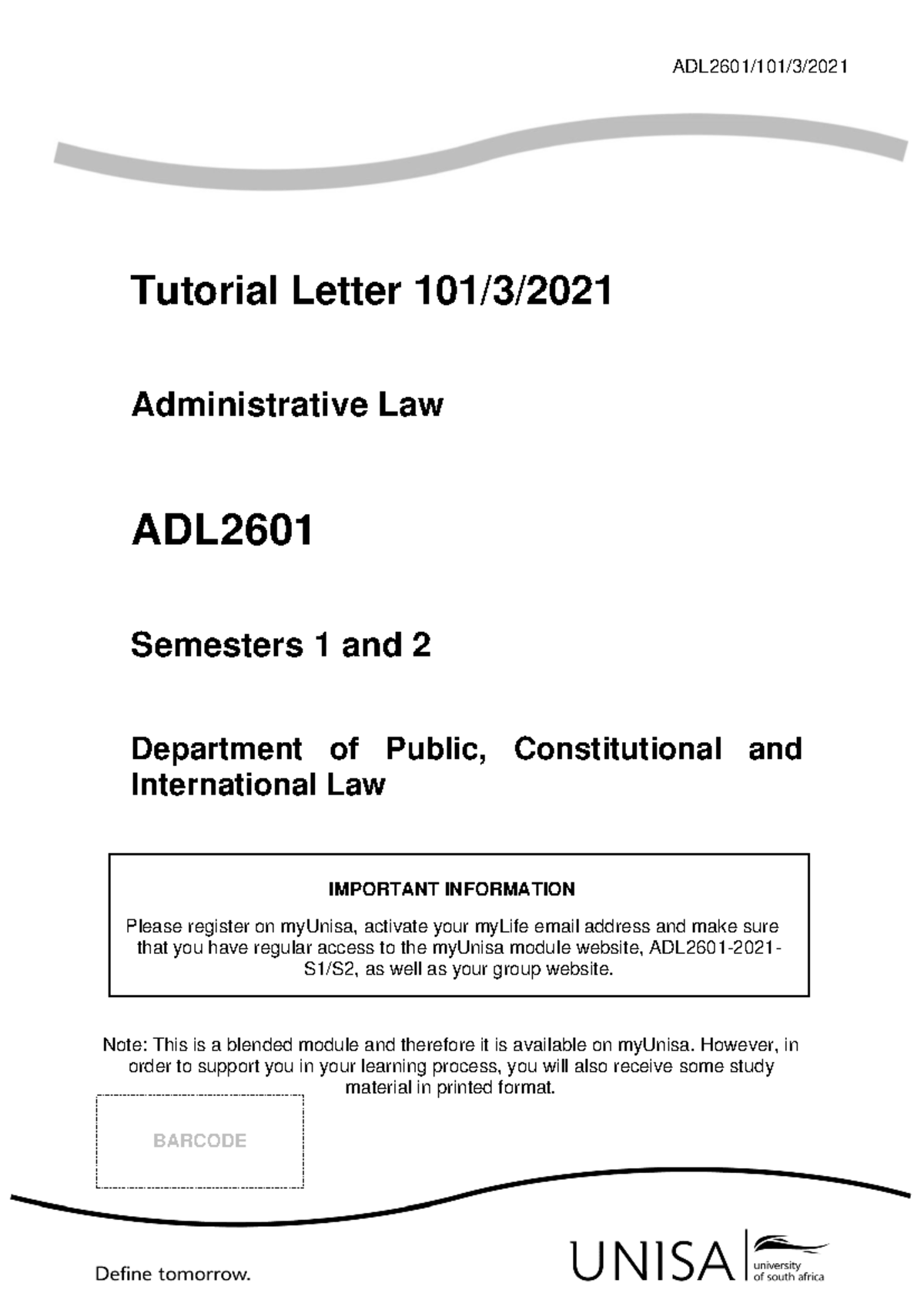 101 2021 3 b - Tutorial Letter 101 2021 - ADL2601/101/3/ Tutorial ...