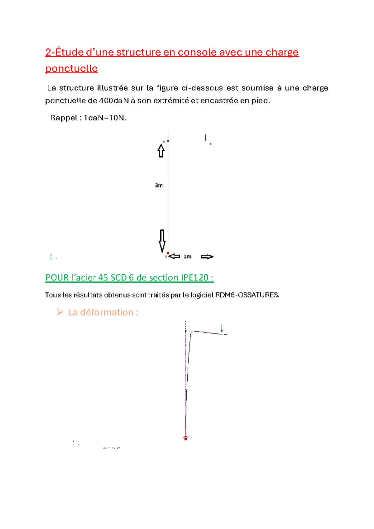TP RDM2 - Analyse de la Structure sous Charge Ponctuelle - Studocu