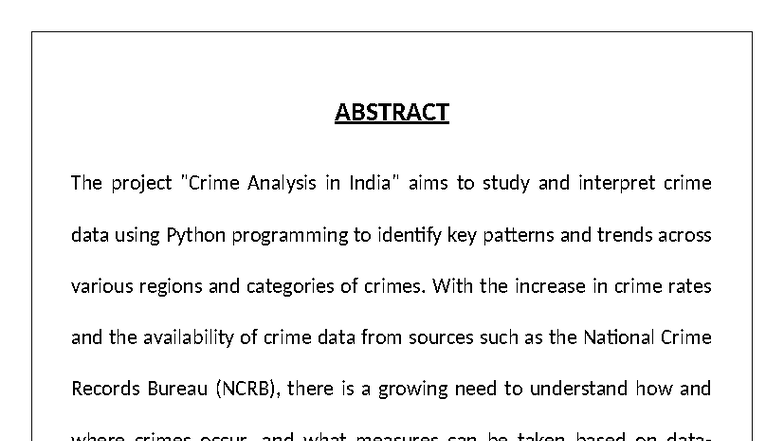 IP Project: Crime Analysis in India Using Python & Data Visualization ...