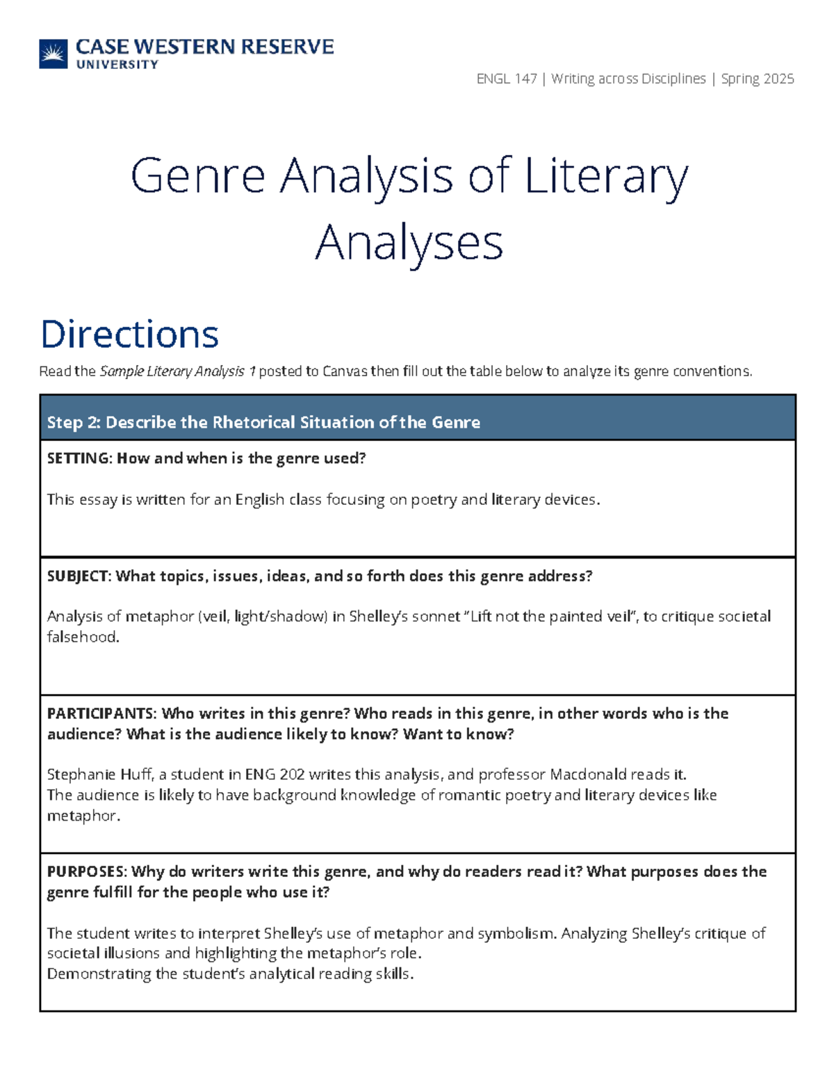 Genre Analysis of Literary Analyses-2 - ENGL 147 | Writing across ...