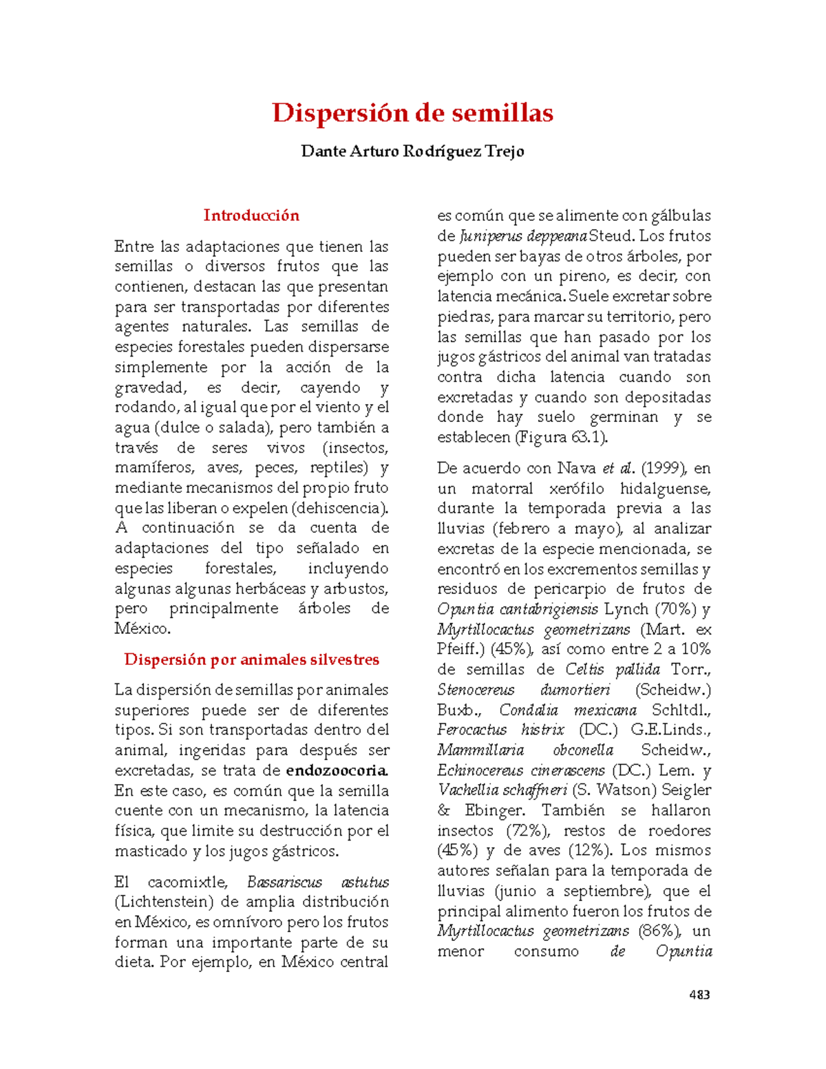 Dispersión de Semillas en Especies Forestales y su Importancia - Studocu, image size:1200x1553