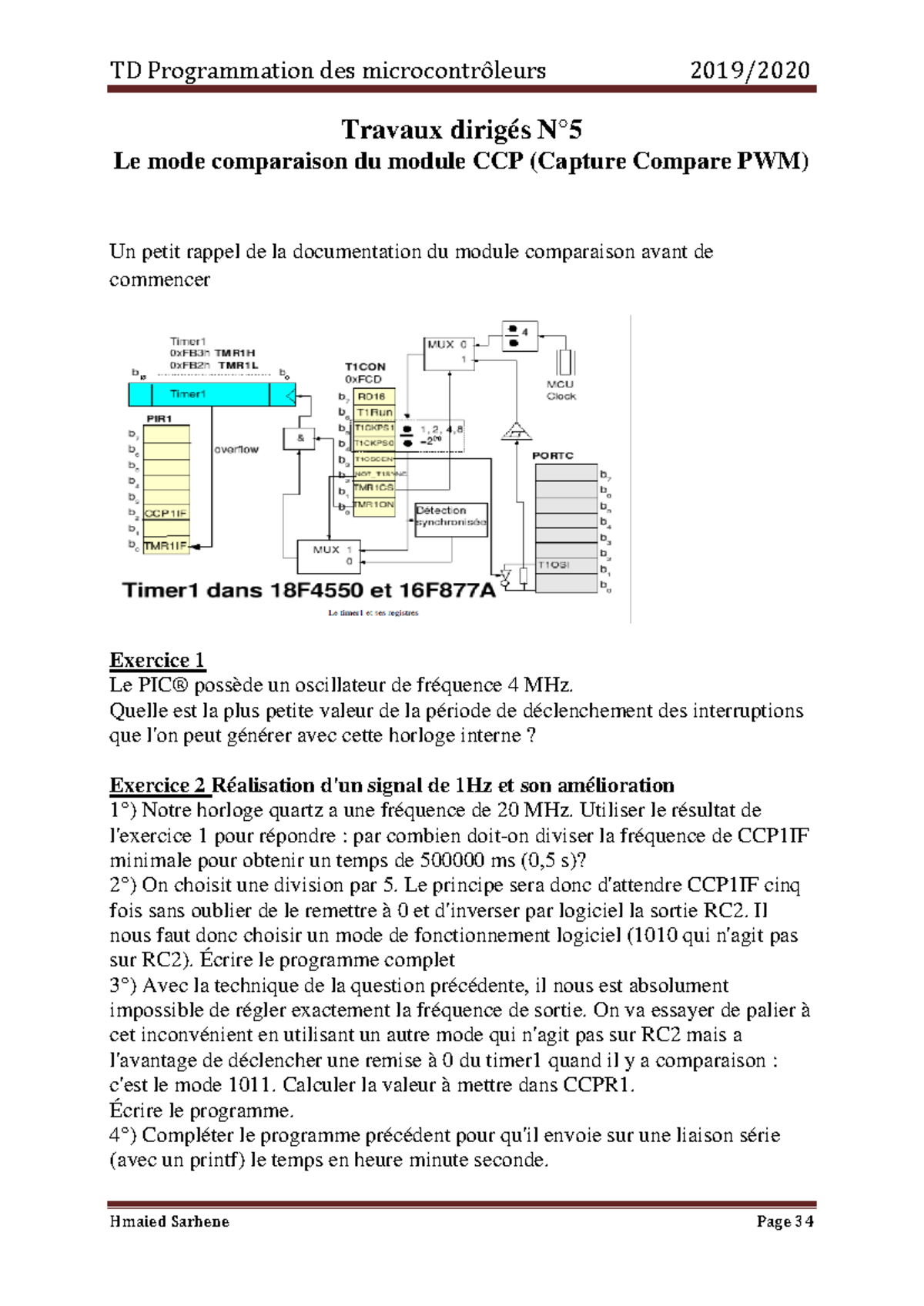 Td5-pic-c - fwxvwvqvqv - Travaux dirigés N° Le mode comparaison du ...