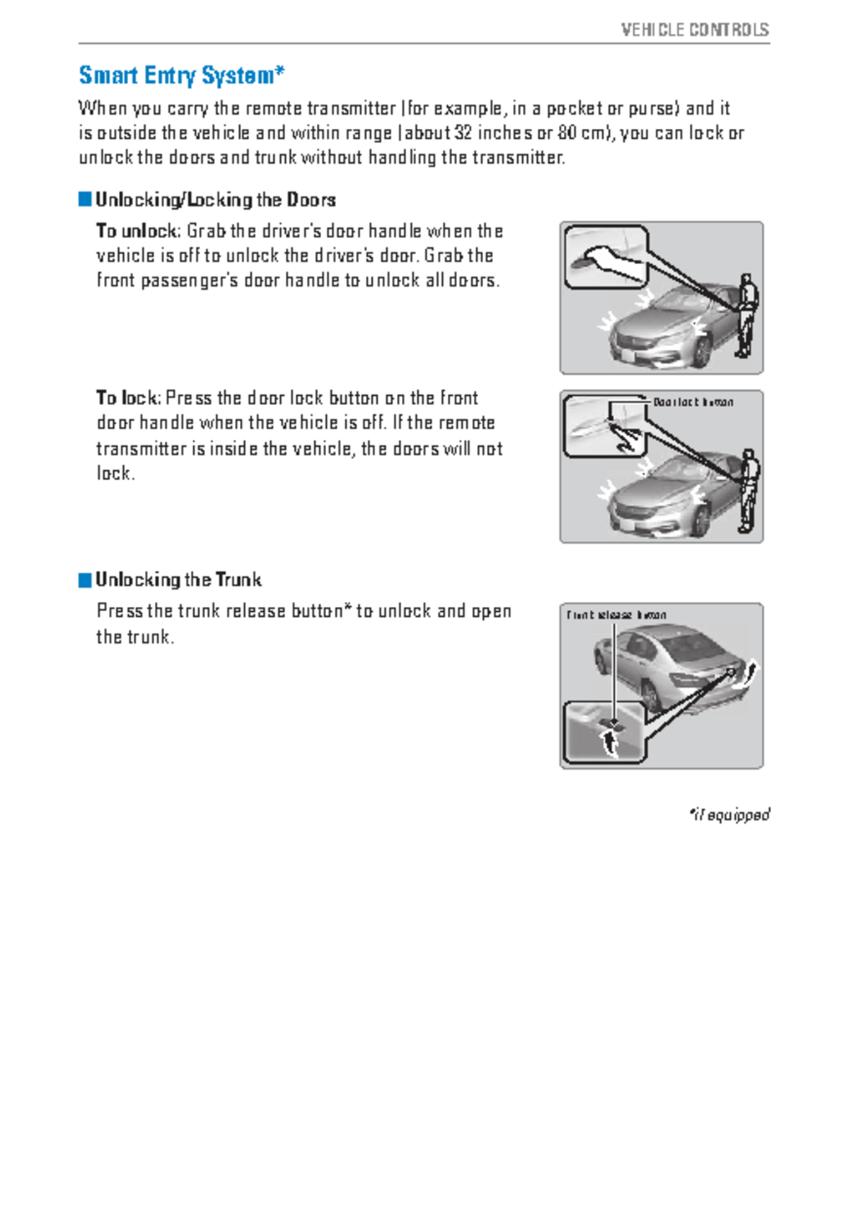 2016 Accord 4D Smart Entry Vehicle Controls Guide - Studocu