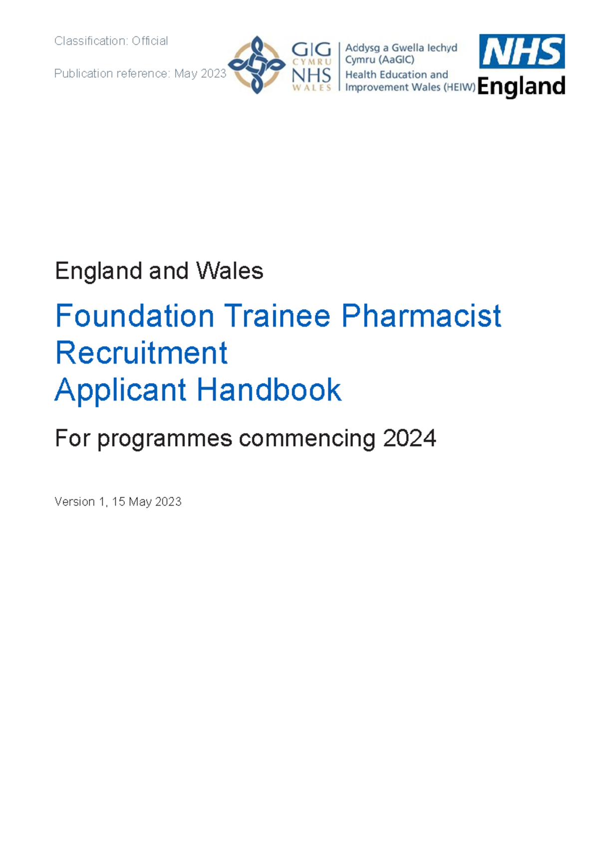 Nhs england foundation pharmact recruitment applicant handbook 2023 ...