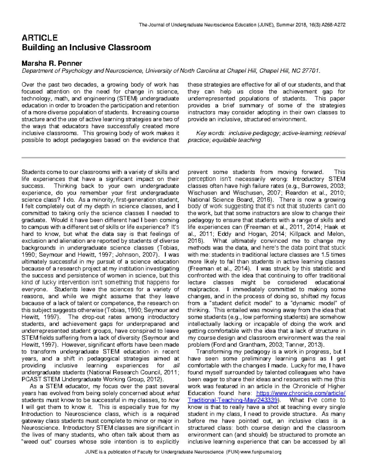 Building an Inclusive Classroom: Strategies for STEM Education (JUNE ...