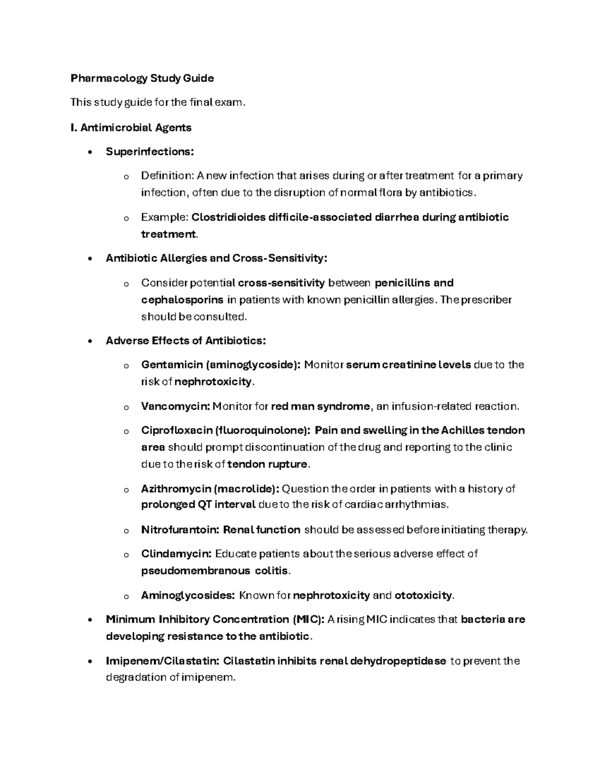Pharmacology 101 Final Exam Study Guide: Key Concepts & Medications ...