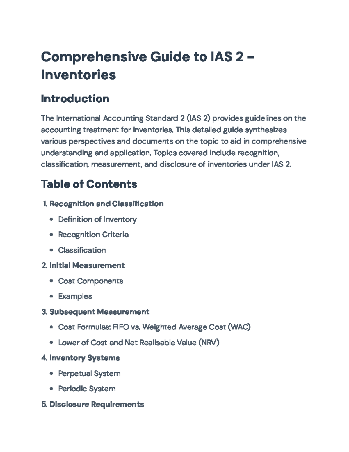 Comprehensive Guide to IAS 2: Inventory Accounting Standards - Studocu
