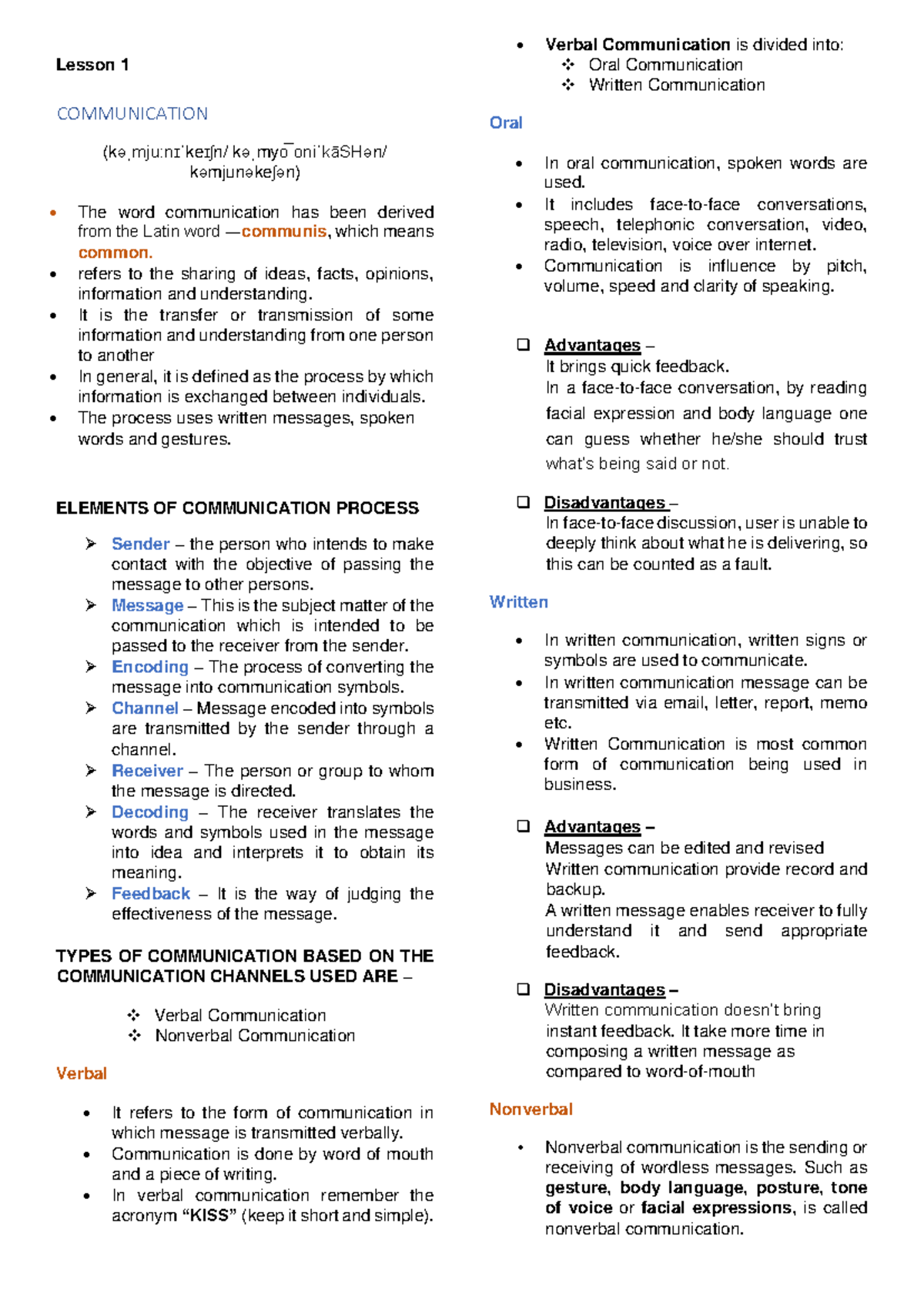 Purposive Communication: Lesson 1 Overview and Key Concepts - Studocu