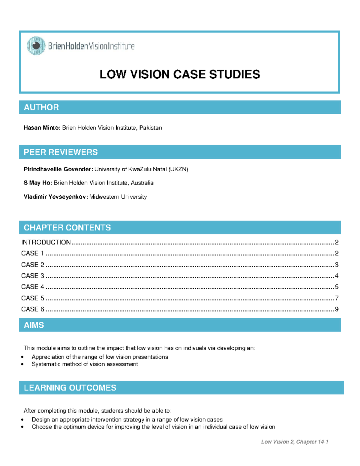 Low Vision 2: Comprehensive Case Studies on Vision Impairments - Studocu
