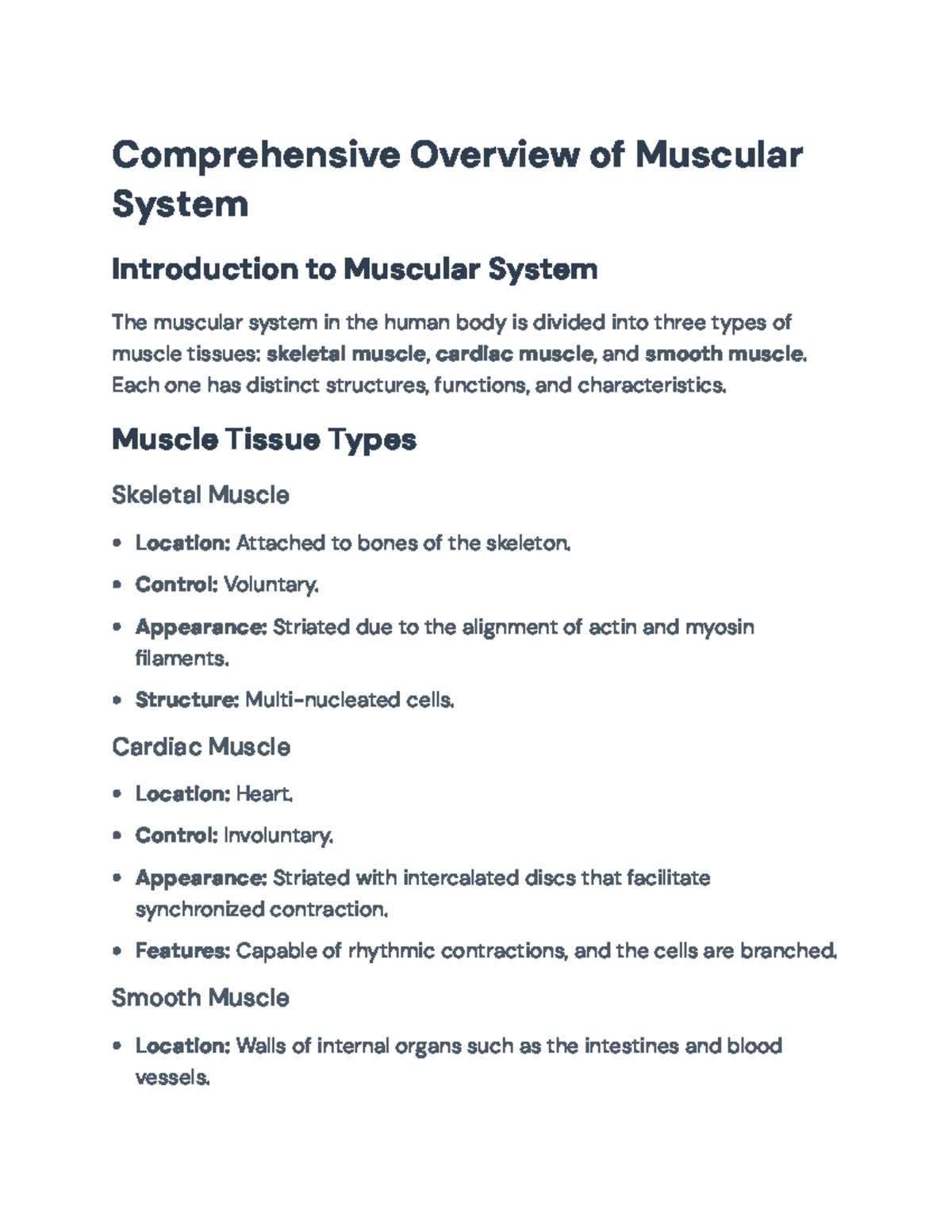 Comprehensive Overview of Muscle Contraction Mechanisms and Disorders ...
